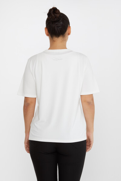 Chemisier Détail Fendu Manches Courtes Ecru - 80015 | KAZEE (Lot de 3 L-XL-2XL) - 4