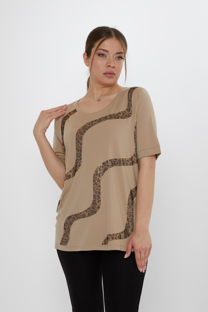 Chemisier Léopard Beige Pierre - 80047 | KAZEE (Lot de 3 L-XL-2XL) - 2