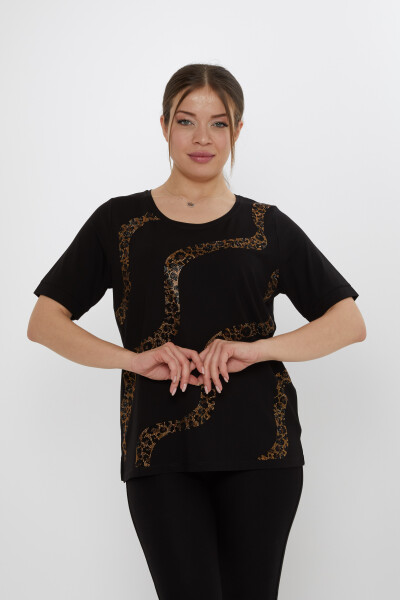 Chemisier Léopard Pierre Noir - 80047 | KAZEE (Lot de 3 L-XL-2XL) - Kazee