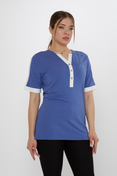 Chemisier Manches Courtes Indigo - 80024 | KAZEE (Lot de 3 M-L-XL) - KAZEE (1)