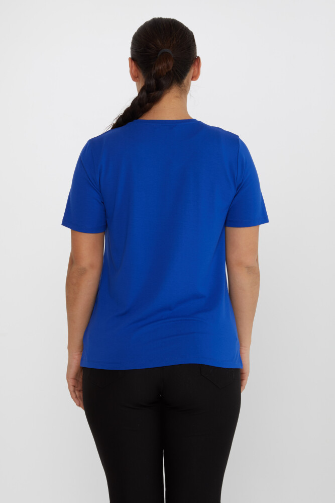 Chemisier Oiseau Pierre Brodé Col V Saxe - 80111 | KAZEE (Lot de 3 M-L-XL) - 5