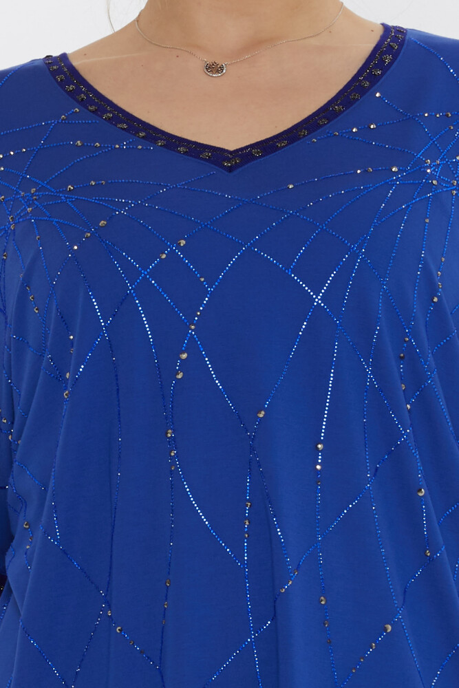 Chemisier Paillettes Détail Saxe - 80001 | KAZEE (Lot de 3 L-XL-2XL) - 4