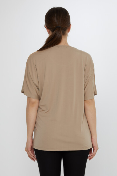 Chemisier Pierre Brodé Beige - 80031 | KAZEE (Lot de 3 M-L-XL) - 6