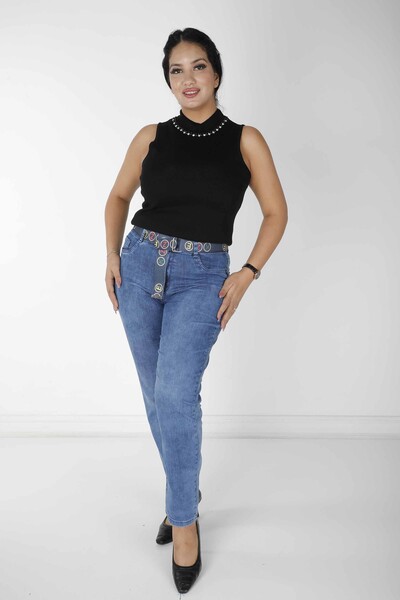 Cintura per pantaloni dettagliata blu - 3682 | KAZEE (Set da 4 36-38-40-42) - KAZEE 