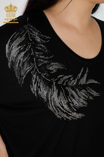 Camicetta da donna all'ingrosso Modello americano Nero-78846 / KAZEE - 4