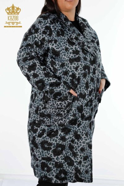 Ingrosso Cappotto donna Dettaglio leopardo Modellato -19132 | KAZEE - Thumbnail (2)