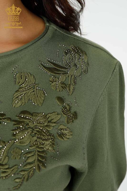Maglione di maglieria delle donne all'ingrosso modello americano Khaki-16849 / KAZEE