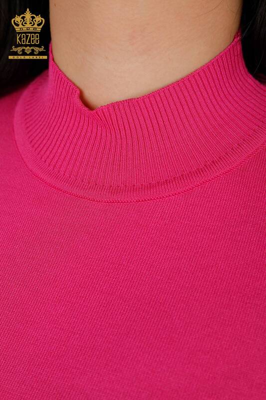 Maglione di maglieria donna all'ingrosso modello americano Fuchsia-14541 / KAZEE
