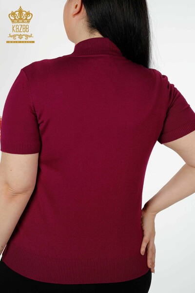 Maglione di maglieria delle donne all'ingrosso modello americano viola chiaro-14541 / KAZEE - Thumbnail