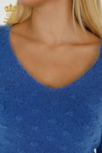 Maglione Maglieria Donna all'ingrosso Angora-Blu-18474 / KAZEE - 3
