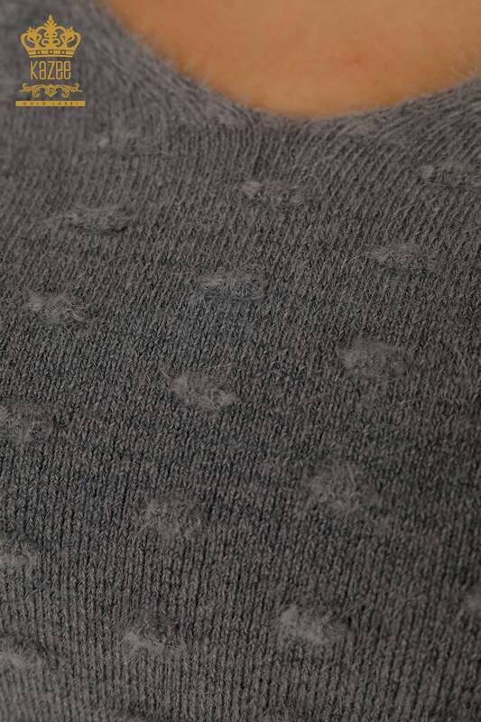 Maglione di maglieria delle donne all'ingrosso Angora grigio Melange-18474 / KAZEE