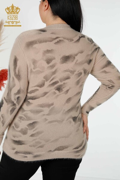 Maglione di maglieria delle donne all'ingrosso Angora Patterned Beige-18991 / KAZEE - 7