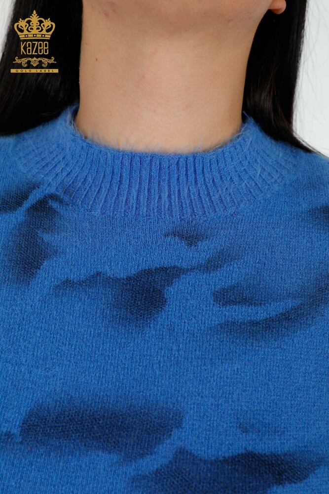 Maglione maglieria donna all'ingrosso Angora blu-18991 / KAZEE - 4