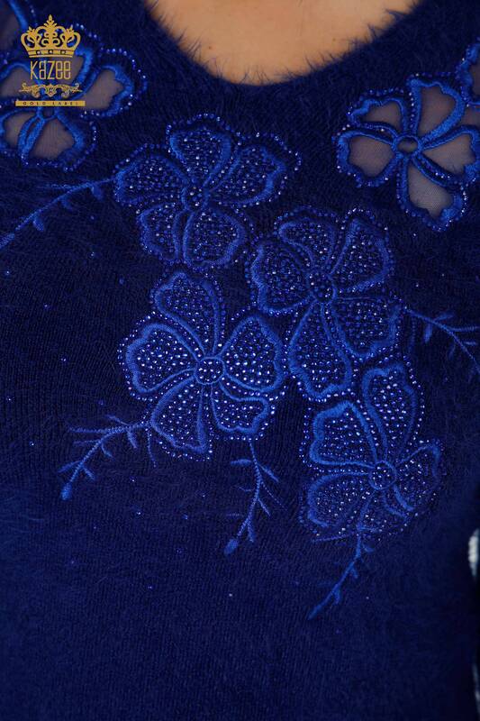 Maglieria maglione Angora Tulle dettagliate Saks -18918 delle donne all'ingrosso / KAZEE
