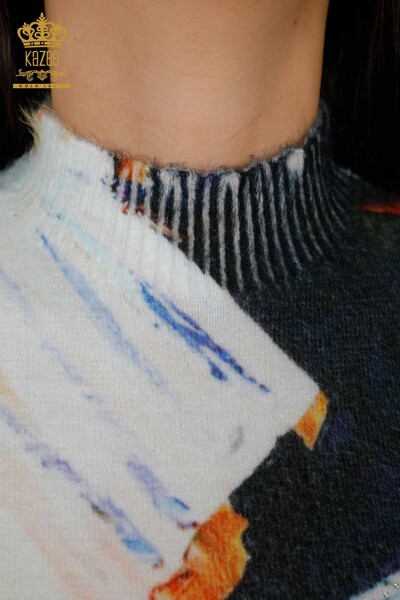 Maglione a maglia da donna all'ingrosso con motivo Angora - 18960 / KAZEE - Thumbnail