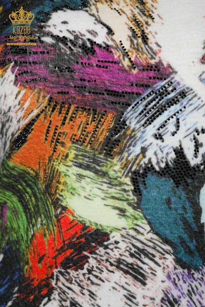 Maglione da donna all'ingrosso con motivo Angora - 18986 / KAZEE - Thumbnail