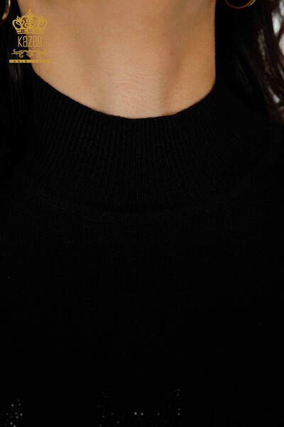Maglione di maglieria delle donne all'ingrosso con il modello del gatto nero-16969 / KAZEE - Thumbnail