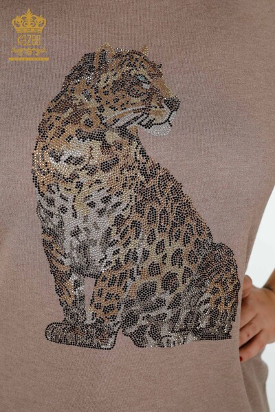 Maglione di maglieria delle donne all'ingrosso con il modello della tigre visone-16999 / KAZEE - 3