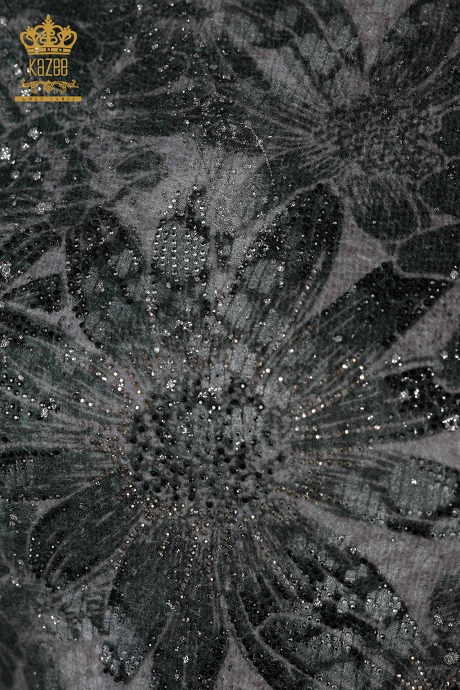 Maglione Angora pietra di cristallo delle donne all'ingrosso ricamato visone-16006 | KAZEE - 3