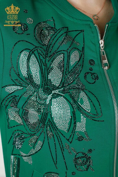 Tuta da donna all'ingrosso Verde con tasche con cerniera-17494 / KAZEE - Thumbnail