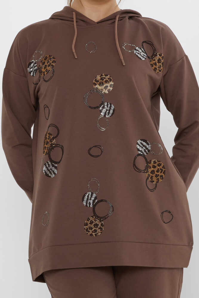 Conjunto de chándal con estampado de piedras en marrón - 17898 | KAZEE (Juego de 3 M-L-XL) - 3