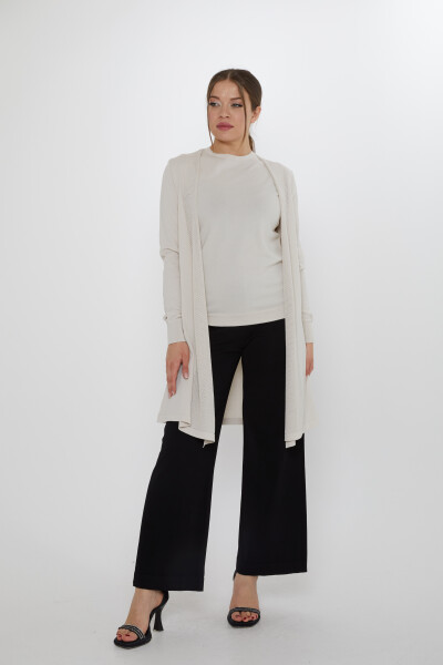 Conjunto de dos piezas, blusa de tirantes y cárdigan calado en beige claro - 31842 | KAZEE (Juego de 2 M-G) - Kazee