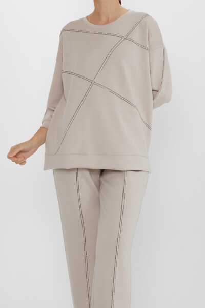 Conjunto Doble Piedra Bordada Beige - 17741 | KAZEE (Juego de 4 S-M-L-XL) - Kazee (1)