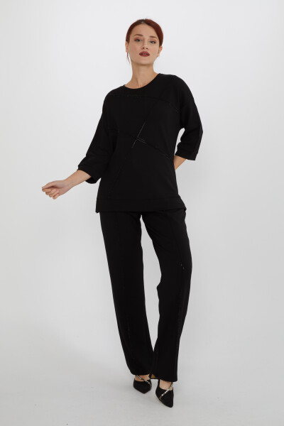 Conjunto Doble Piedra Bordada Negro - 17741 | KAZEE (Juego de 4 S-M-L-XL) - Kazee