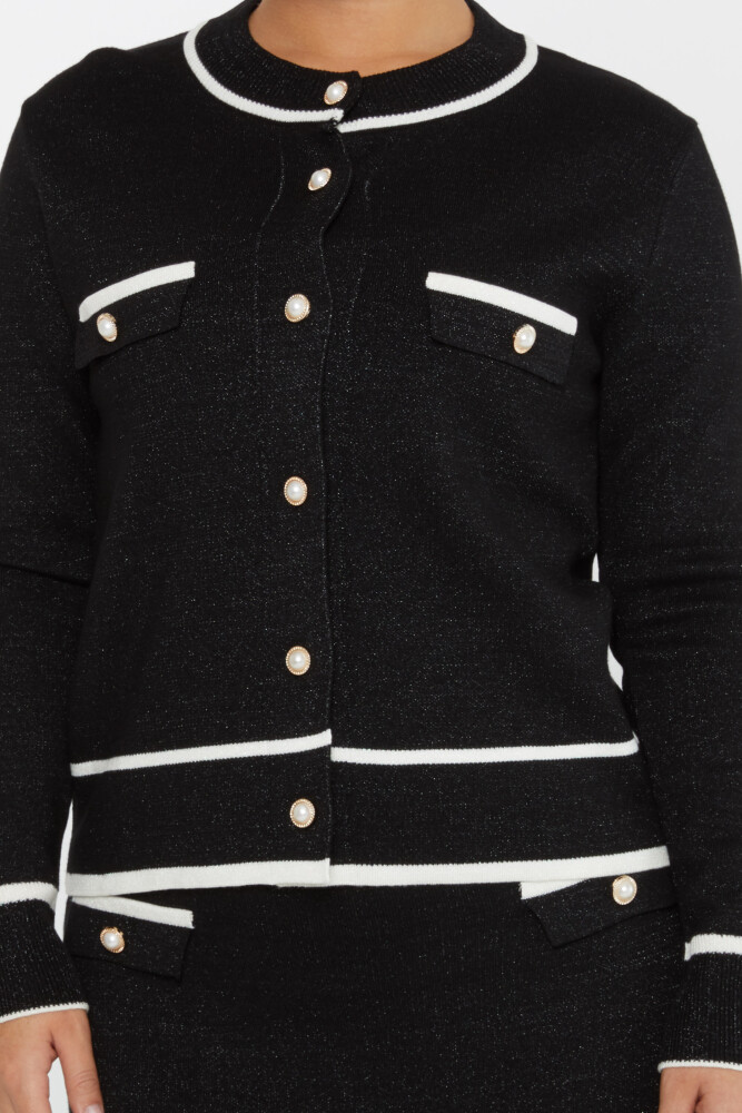 Costume deux pièces avec boutons nacrés et manches longues Noir - 30813 | KAZEE (Lot de 4 M-L-XL-2XL) - 3