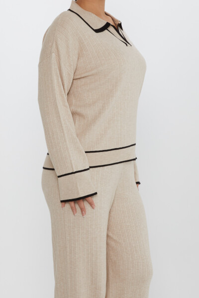 Costume Deux Pièces Manches Longues Col V Beige - 31233 | KAZEE (Lot de 2 M-L) - 4