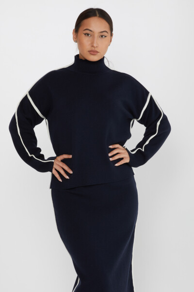 Costume Double Col Montant Bleu Marine - 31303 | KAZEE (Lot de 3 S-M-L) - Kazee (1)