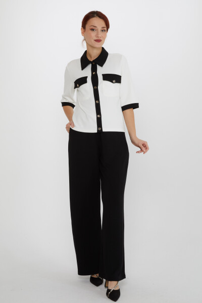 Costume double avec détail de poche, boutons, noir - 17877 | KAZEE (Lot de 3 M-L-XL) - Kazee