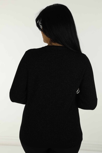 Cardigan cu tricotaj cu sclipici negru - 30039 | KAZEE - 5