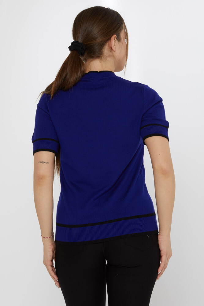 دبوس سترة محبوكة بتفاصيل باللونين الأسود والبني - 31292 | كازي (مجموعة من 4 مقاسات M-L-XL-2XL) - 5