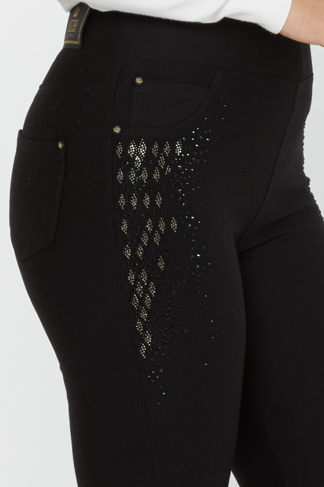 Pantaloni Buzunar Detaliat Stone Brodat Negru - 3754 | KAZEE (Set de 4 42-44-46-48) - 5