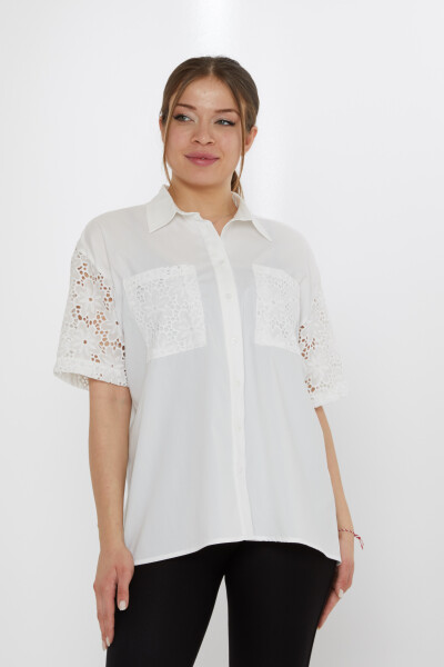 Dettaglio tasca camicia Ecru - 20498 | KAZEE (Set di 3 40-42-44) - Kazee (1)