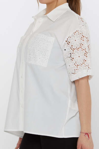 Dettaglio tasca camicia Ecru - 20498 | KAZEE (Set di 3 40-42-44) - 4