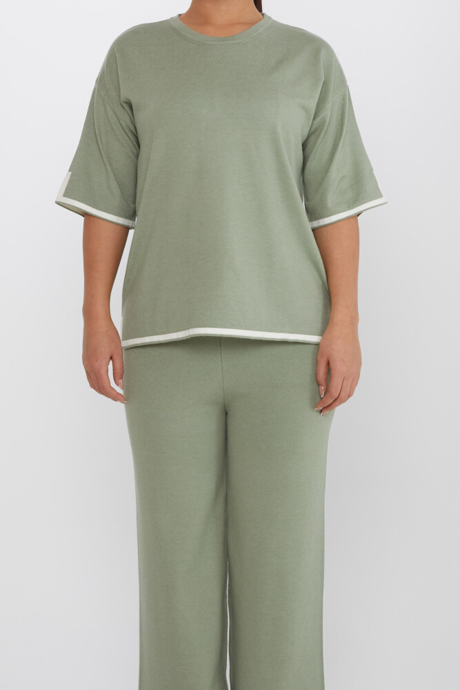 Zweiteiliges Set mit Schlitzdetail und kurzen Ärmeln, helles Khaki – 31232 | KAZEE (2er-Set M-L) - 3