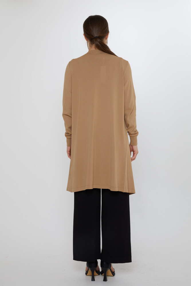 Two-Piece Set: Sleeveless Blouse - Openwork - Cardigan, Mink - 31842 | KAZEE (2-Piece Set M-L) - 5