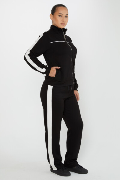 Komplet dresowy z wiązaniem i kieszeniami, czarny - 17556 | KAZEE (zestaw 4 sztuk M-L-XL-2XL) - 1