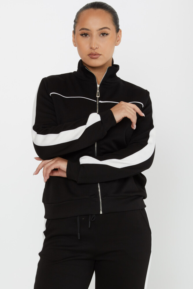 Komplet dresowy z wiązaniem i kieszeniami, czarny - 17556 | KAZEE (zestaw 4 sztuk M-L-XL-2XL) - 2