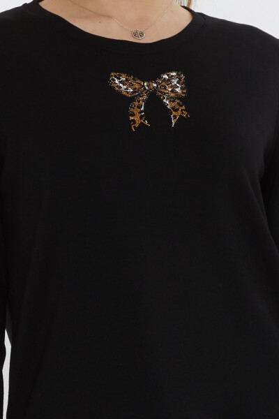 Dres w paski z haftem w kolorze czarnym - 17902 | KAZEE (Zestaw 3 sztuk L-XL-2XL) - 4