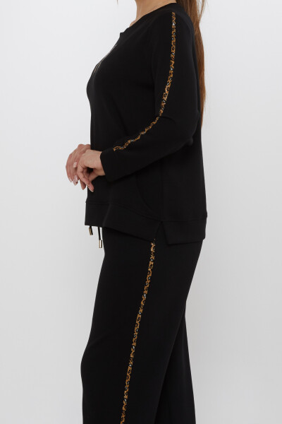 Dres w paski z haftem w kolorze czarnym - 17902 | KAZEE (Zestaw 3 sztuk L-XL-2XL) - 5