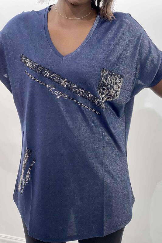 Bluză de femei cu model de logo Kazee Crystal Stone - 77529 | kazee