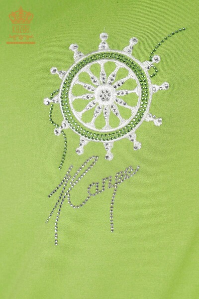 Bluză de damă cu ridicata cu model verde fistic - 78925 | KAZEE - Thumbnail