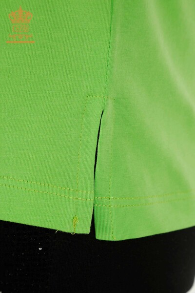 Bluză de damă cu ridicata - Decolteu în V - Verde fistic - 79564 | KAZEE - Thumbnail