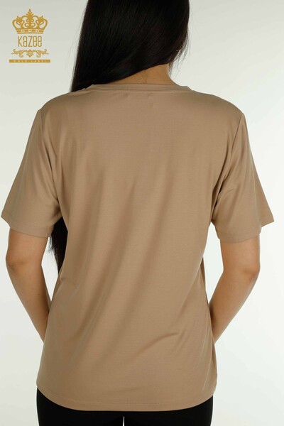 Bluză de damă cu ridicata - Floral model - bej - 79528 | KAZEE - Thumbnail