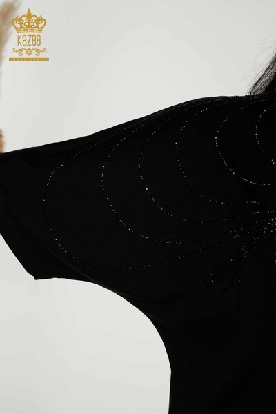 Bluză de damă cu mânecă scurtă negru Ecru - 79334 | KAZEE - Thumbnail