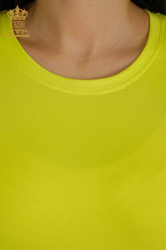 Bluză de damă cu ridicata Basic Galben - 79562 | KAZEE