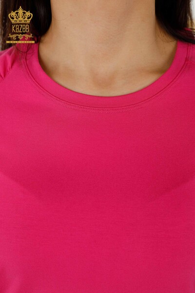 Bluză de damă cu ridicata Basic Fuchsia - 79219 | KAZEE - Thumbnail